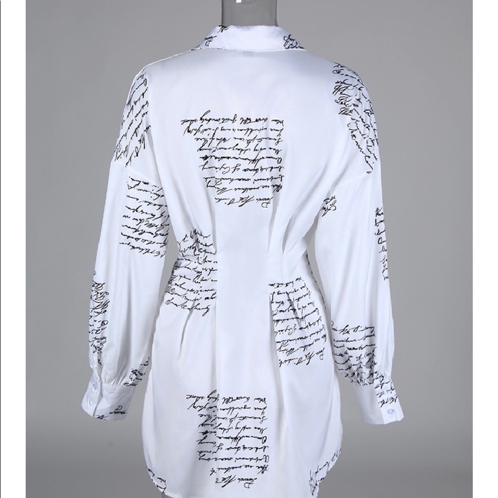 Host Pick 🌟 White Letter Print Shirt Dress - Picture 8 of 8